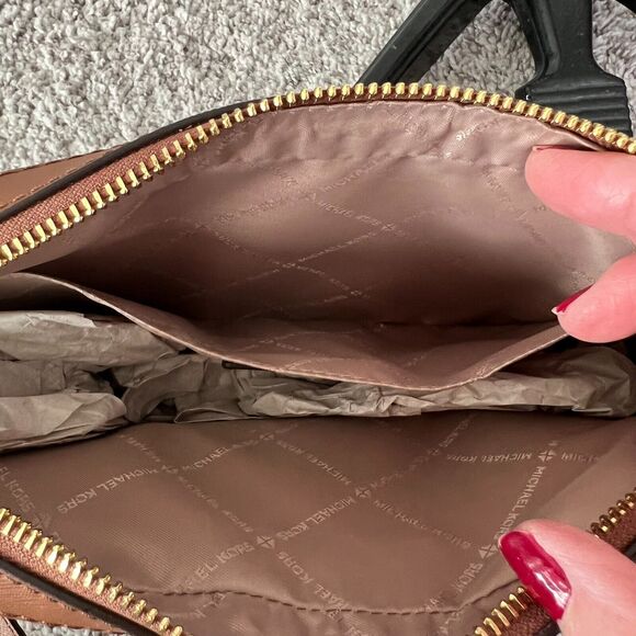 NWT $378 Michael Kors Jet Set Crossbody Bag Brown Adjustable Strap Women NEW - Picture 8 of 9